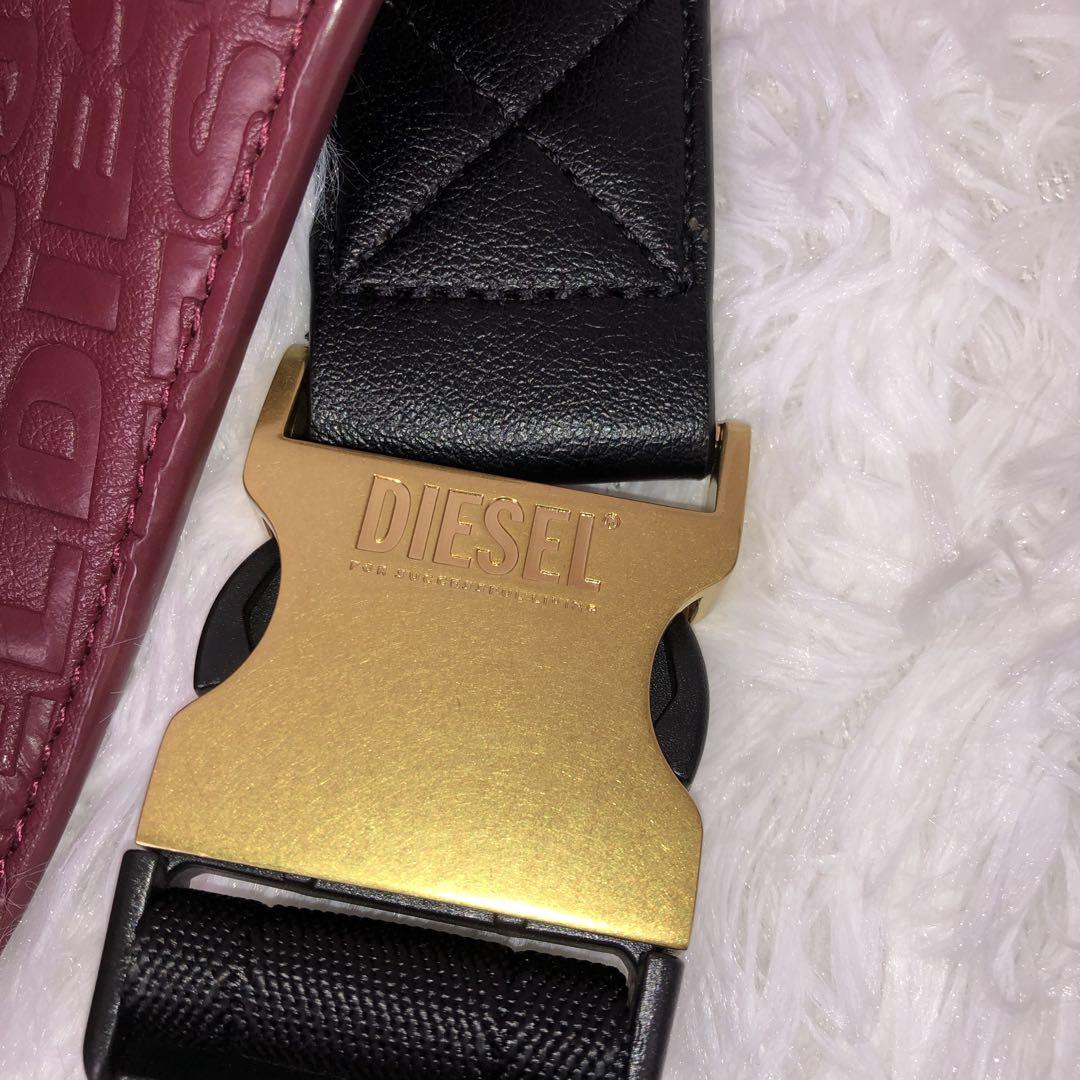 DIESEL ウエストバッグ　ショルダーバッグ　レッド　金色金具