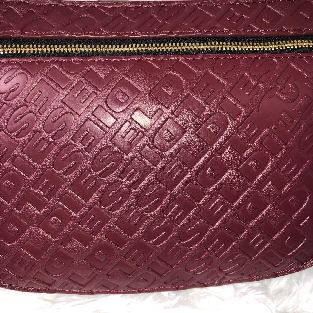 DIESEL ウエストバッグ　ショルダーバッグ　レッド　金色金具