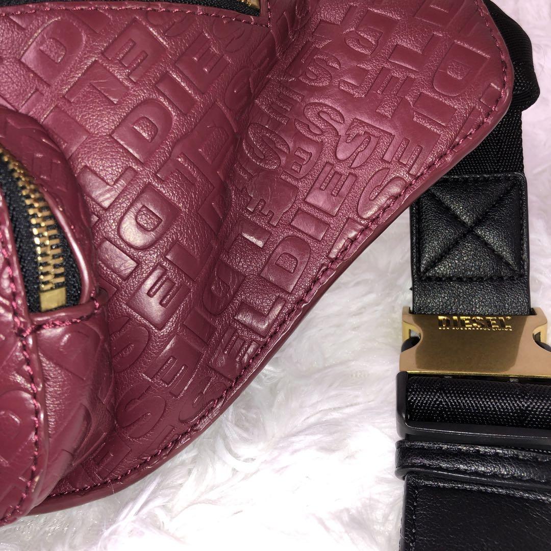 DIESEL ウエストバッグ　ショルダーバッグ　レッド　金色金具