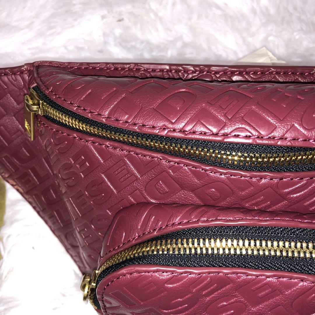 DIESEL ウエストバッグ　ショルダーバッグ　レッド　金色金具