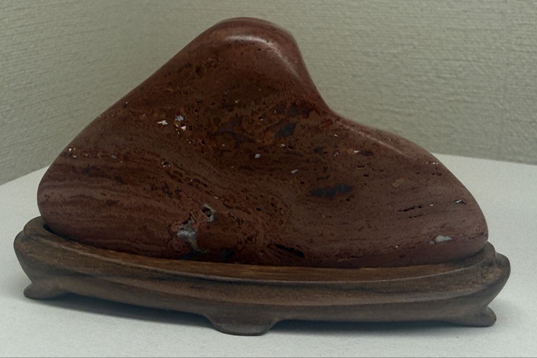 鑑賞石　メキシコ　カンテラ・オパール　 木製台座付き