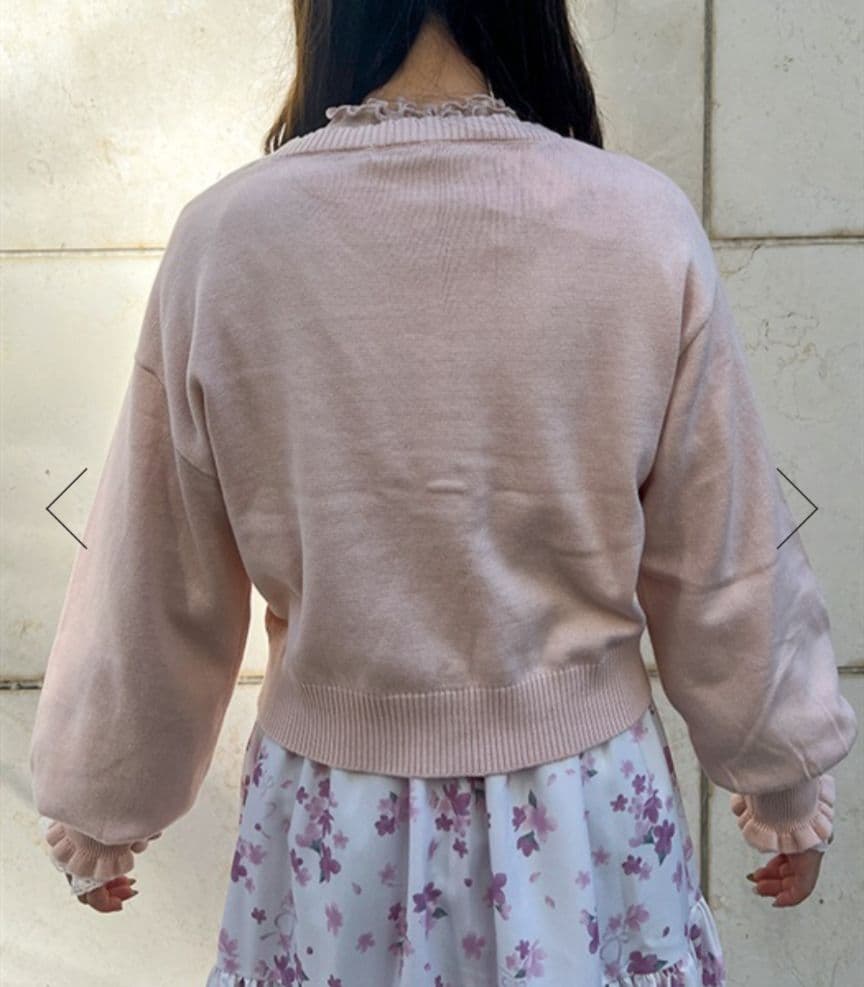 新品タグ付き♡SAKURA刺繍ショートカーディガン