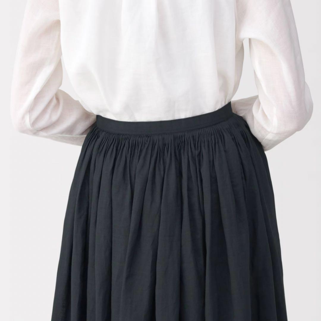 MUJI labo 婦人ラミータックスカート　W67/黒