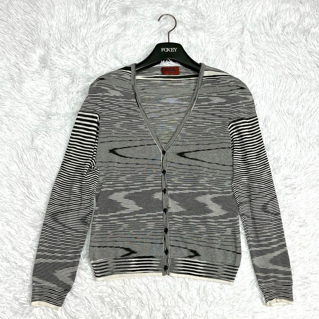 美品★MISSONI★モノトーンボーダー アンサンブル 白黒 サイズ42 M～L