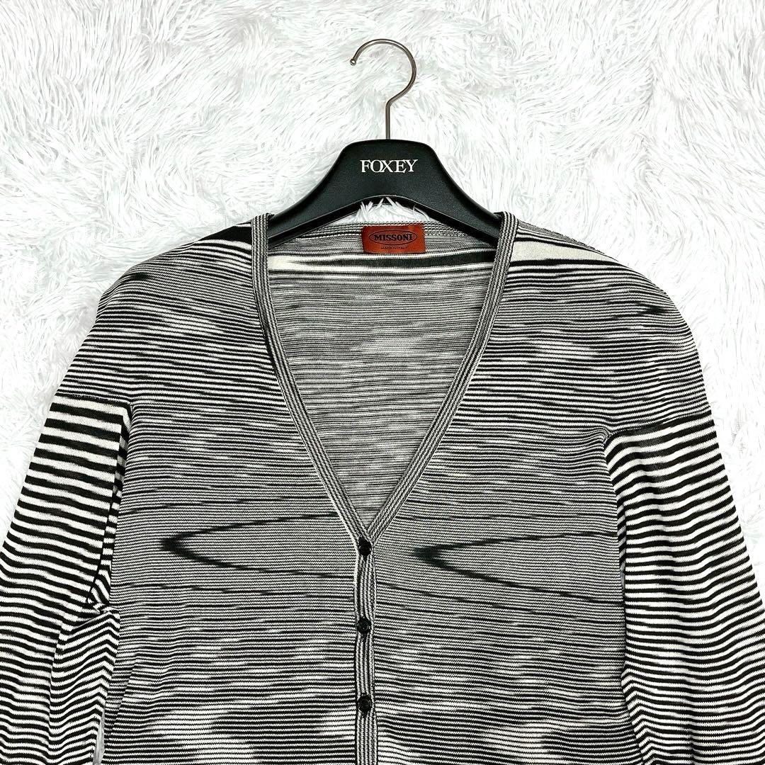 美品★MISSONI★モノトーンボーダー アンサンブル 白黒 サイズ42 M～L