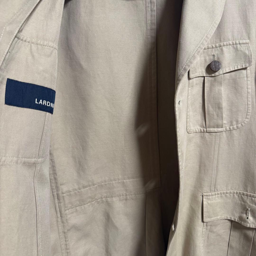 【美品】LARDINI サファリジャケット 48 ベージュ 伊製