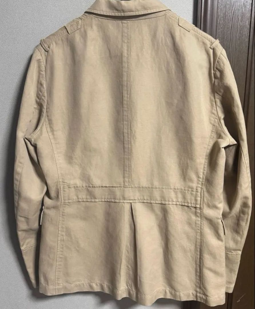 【美品】LARDINI サファリジャケット 48 ベージュ 伊製