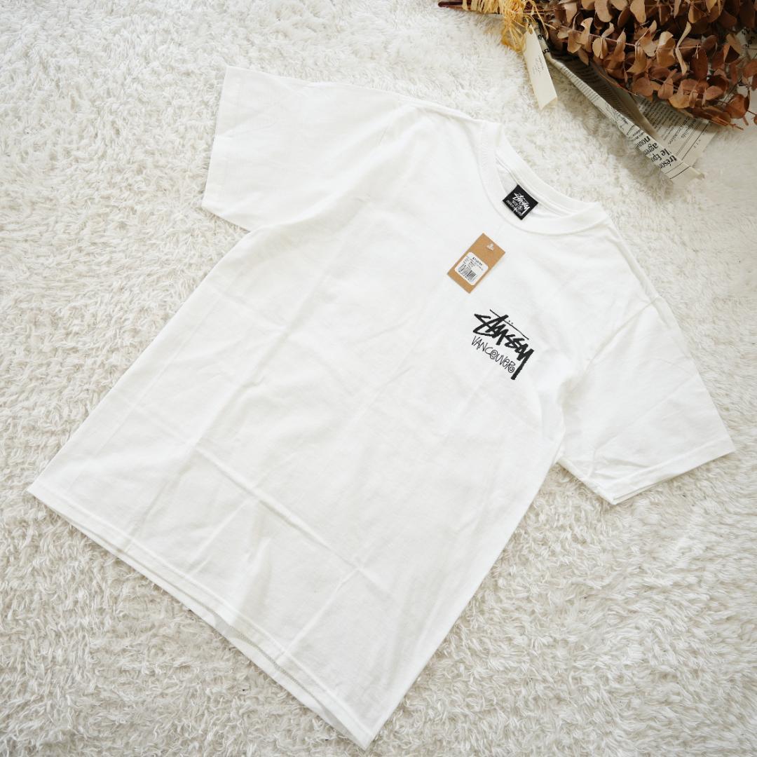 【新品タグ付】STUSSY　ステューシー　ストックロゴ半袖Tシャツ　白　Sサイズ
