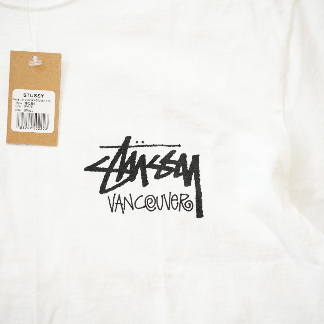 【新品タグ付】STUSSY　ステューシー　ストックロゴ半袖Tシャツ　白　Sサイズ