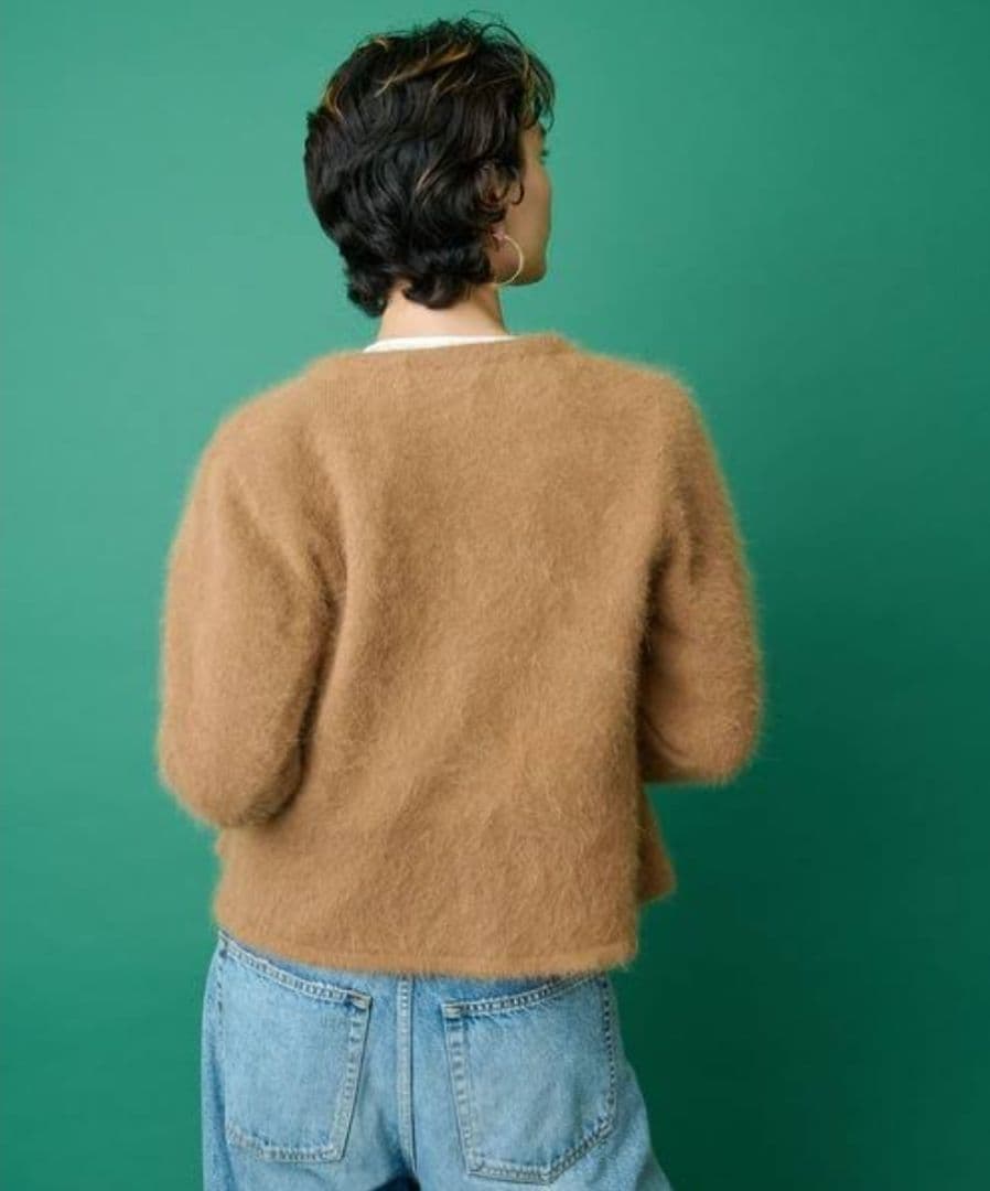 ウィムガゼット THE PAUSE ファーニットクロップドカーディガン
