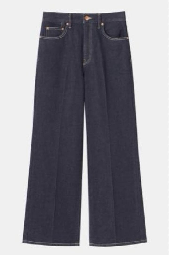 新品タグ付き❗️PLST ハイライズワイドジーンズ ネイビー　XS