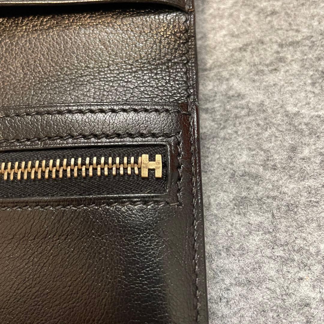 【専用】　エルメス べアンコンパクト 二つ折財布 □H刻印 ブラック 正規品