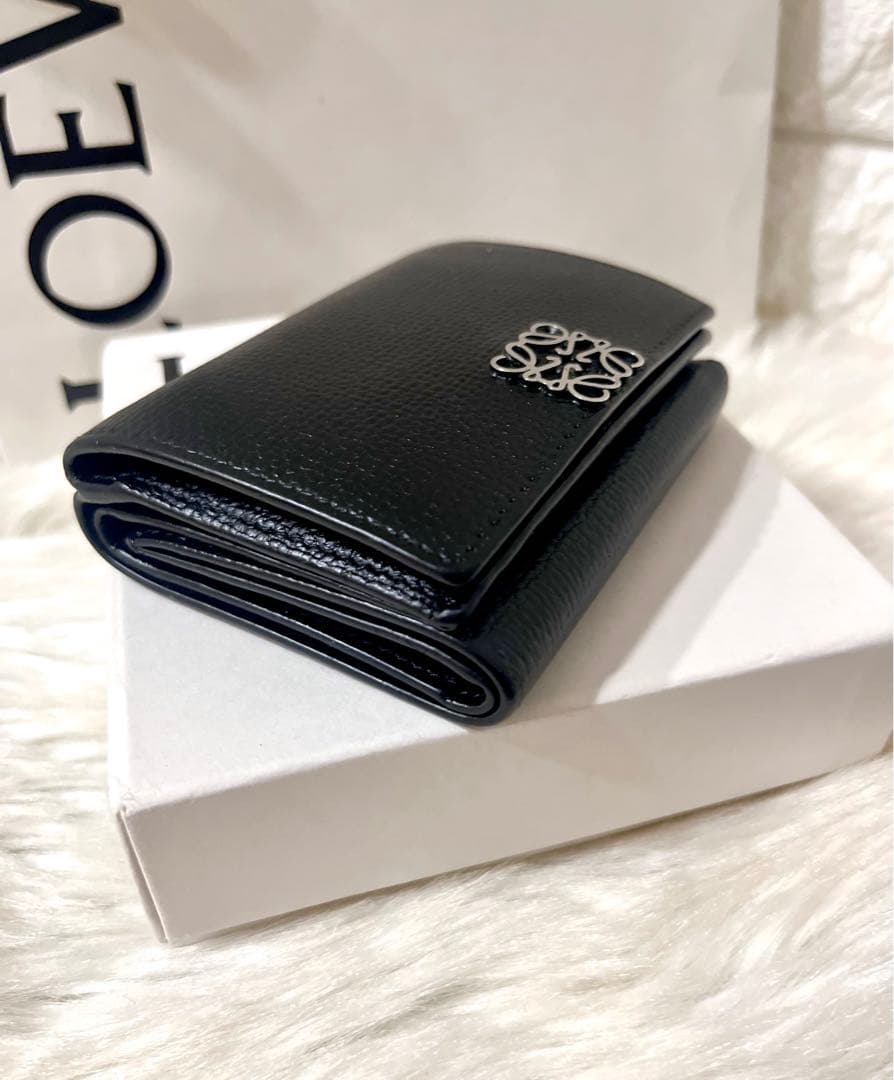 【YyY様】LOEWE ロエベ トライフォールド ブラック 三つ折り財布 箱付き