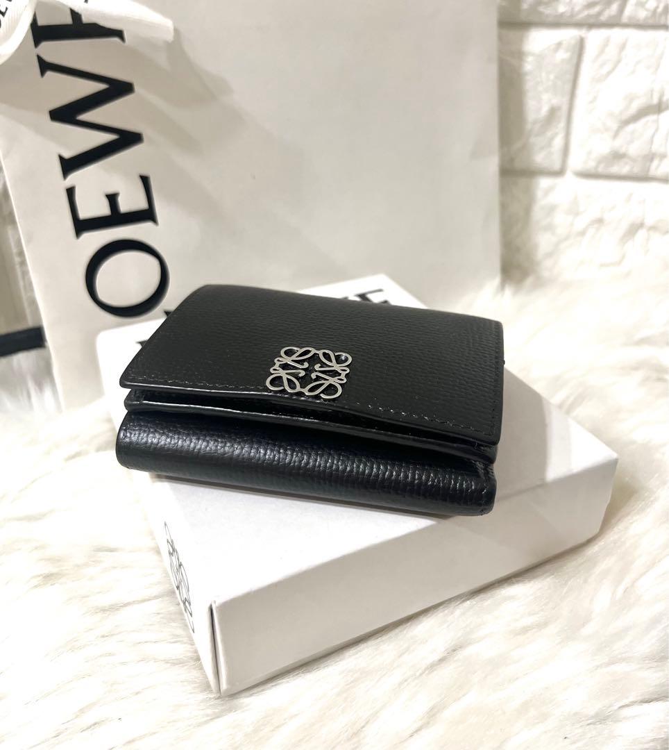 【YyY様】LOEWE ロエベ トライフォールド ブラック 三つ折り財布 箱付き