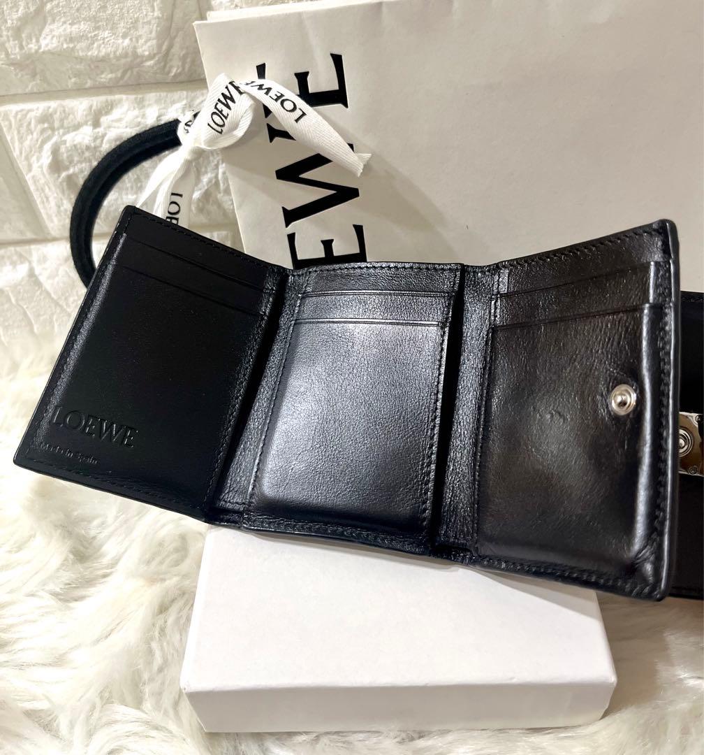 【YyY様】LOEWE ロエベ トライフォールド ブラック 三つ折り財布 箱付き