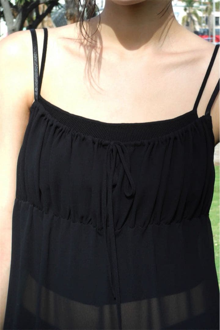 ワンピース LOW CLASSIC SHEER RIBBON LAYERED DRESS