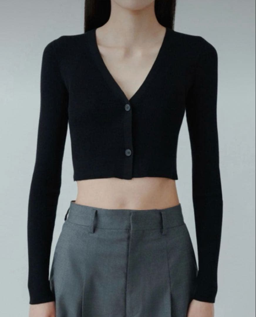 yo BIOTOP silk cotton カーディガン　ブラック