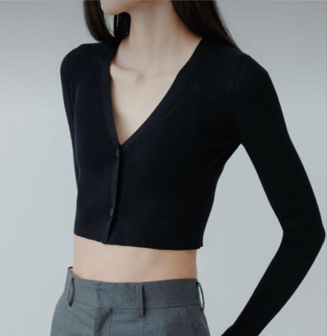 yo BIOTOP silk cotton カーディガン　ブラック
