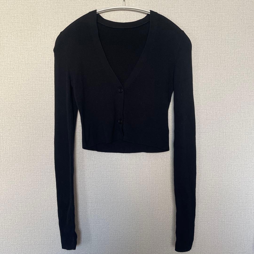 yo BIOTOP silk cotton カーディガン　ブラック