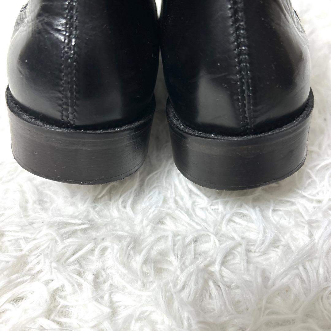 【美品】ADOLFO CARLI レザーサイドゴアブーツ 37 23.5cm
