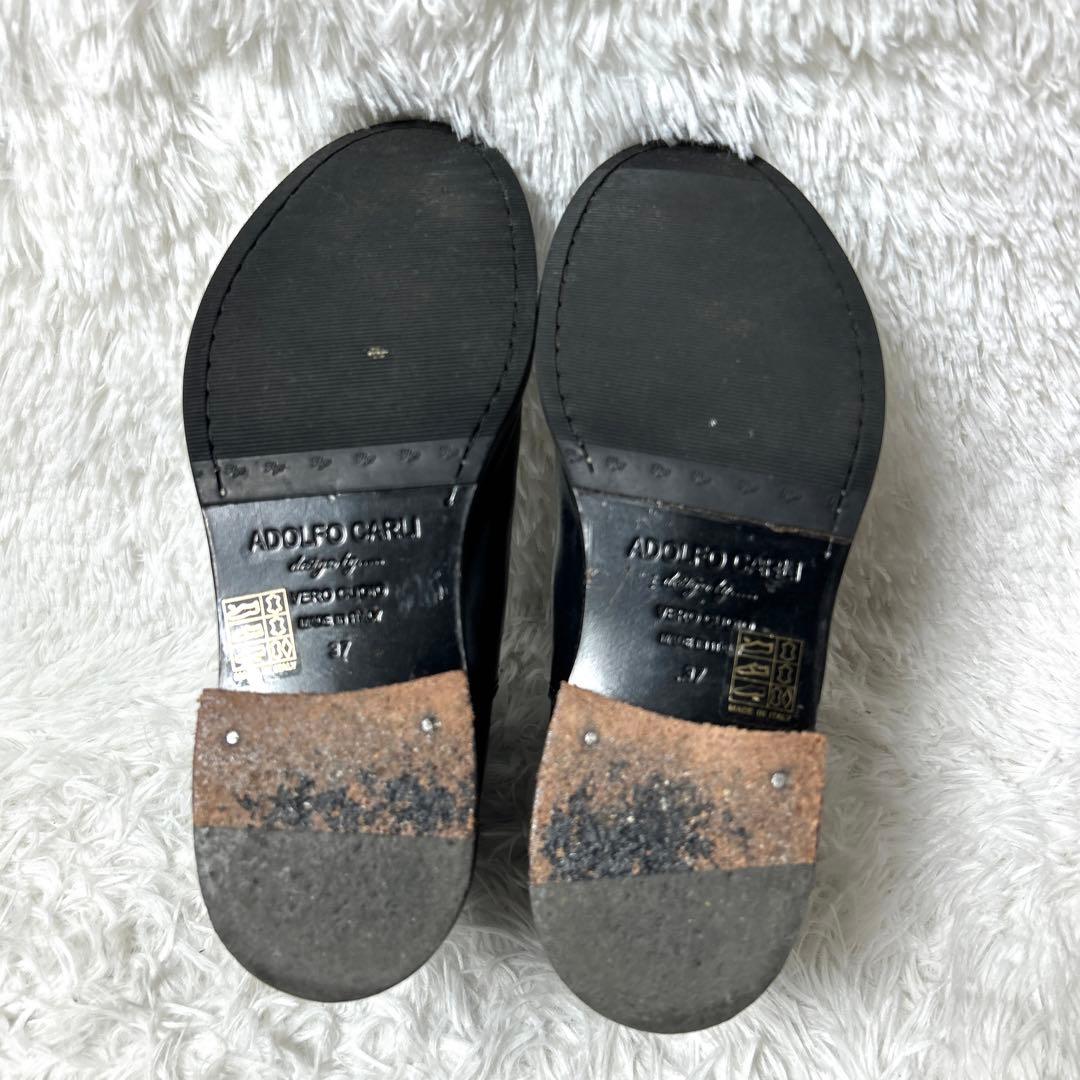【美品】ADOLFO CARLI レザーサイドゴアブーツ 37 23.5cm
