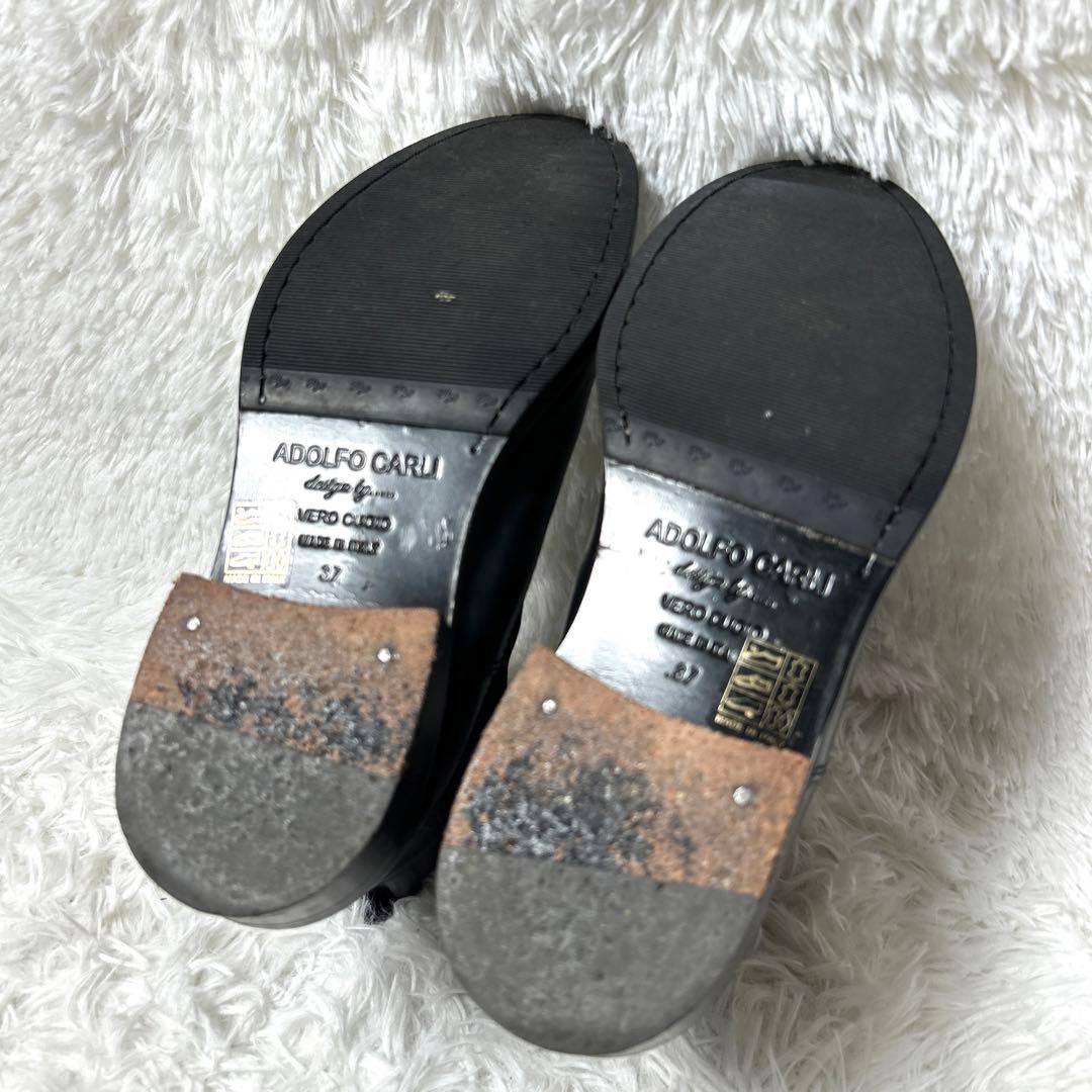 【美品】ADOLFO CARLI レザーサイドゴアブーツ 37 23.5cm