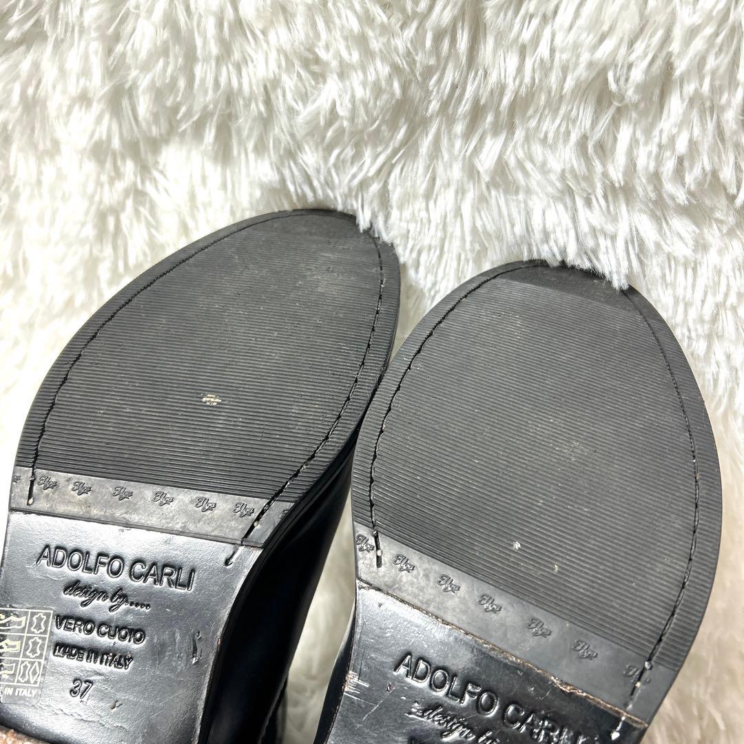 【美品】ADOLFO CARLI レザーサイドゴアブーツ 37 23.5cm