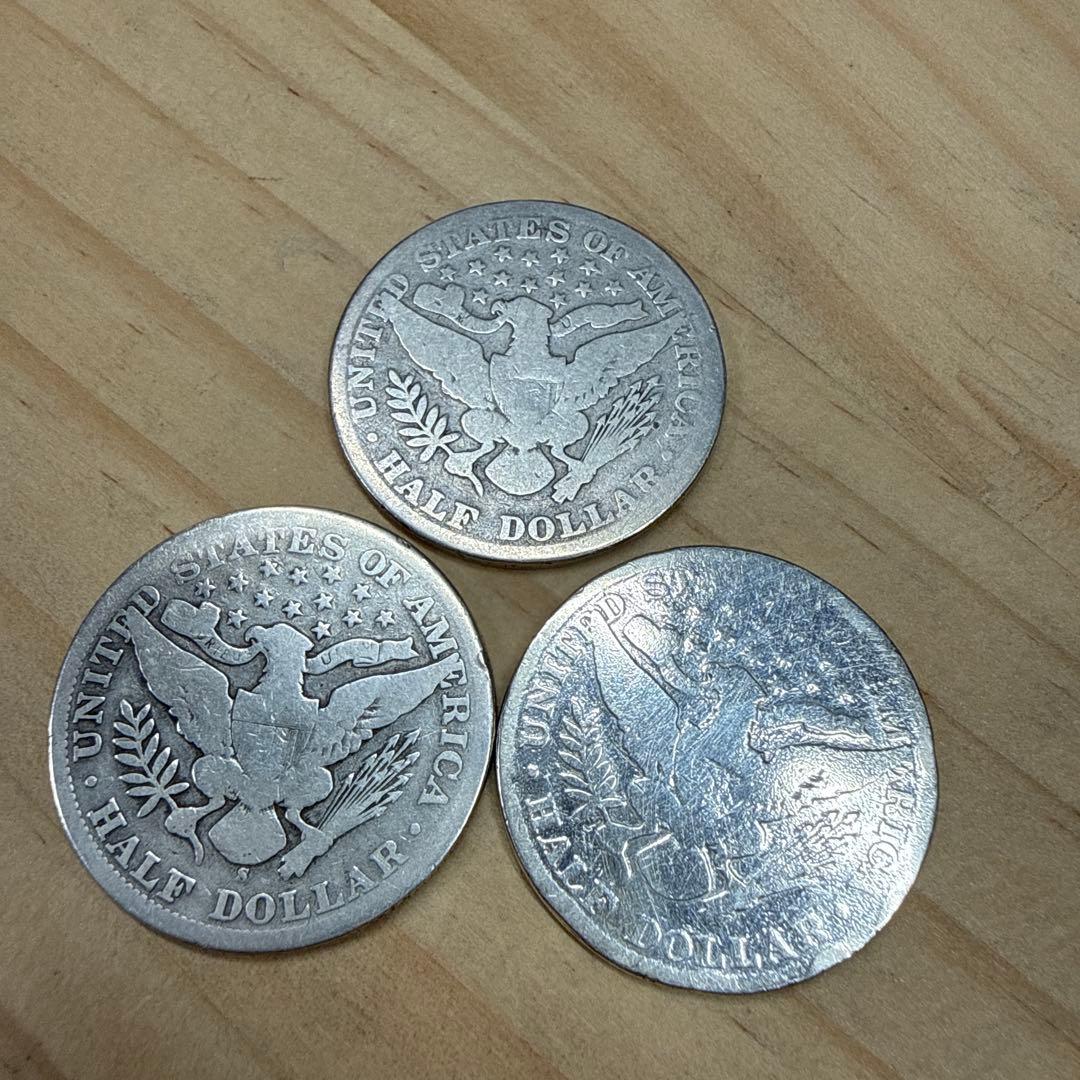 1898年 バーバー50セント銀貨3枚セット
