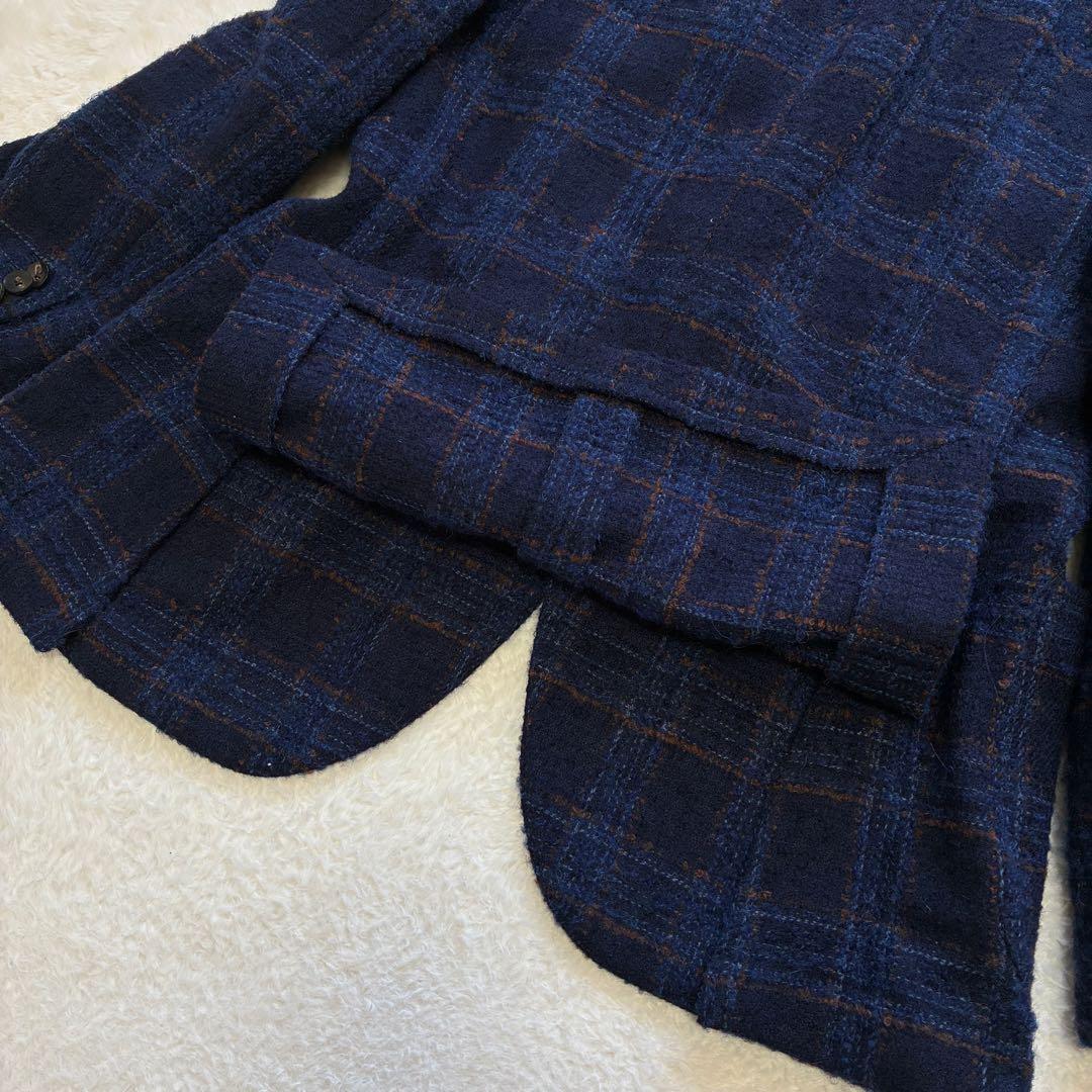 LARDINI テーラードジャケット 大判チェック ツイード 48