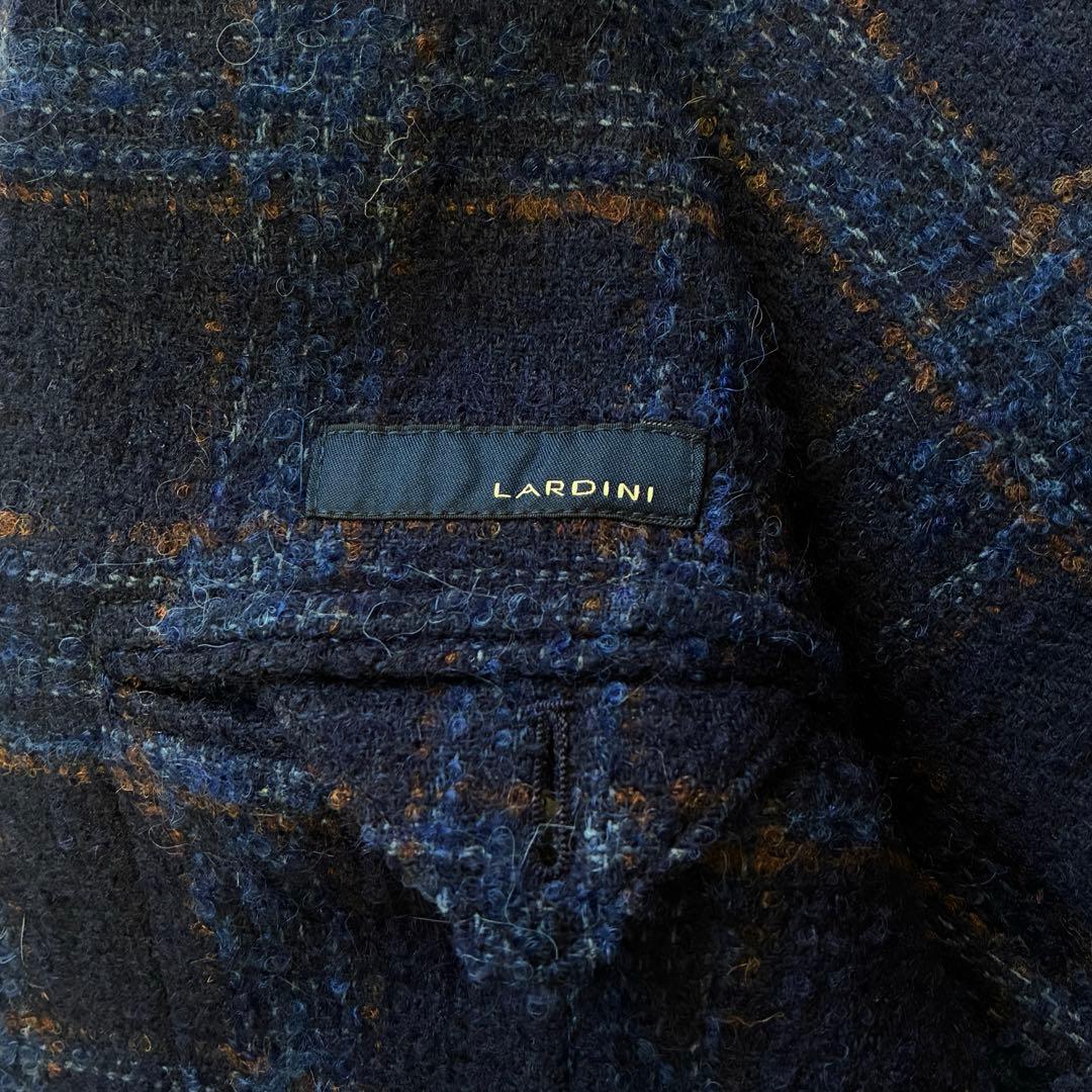 LARDINI テーラードジャケット 大判チェック ツイード 48