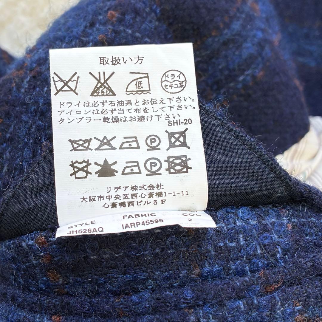 LARDINI テーラードジャケット 大判チェック ツイード 48