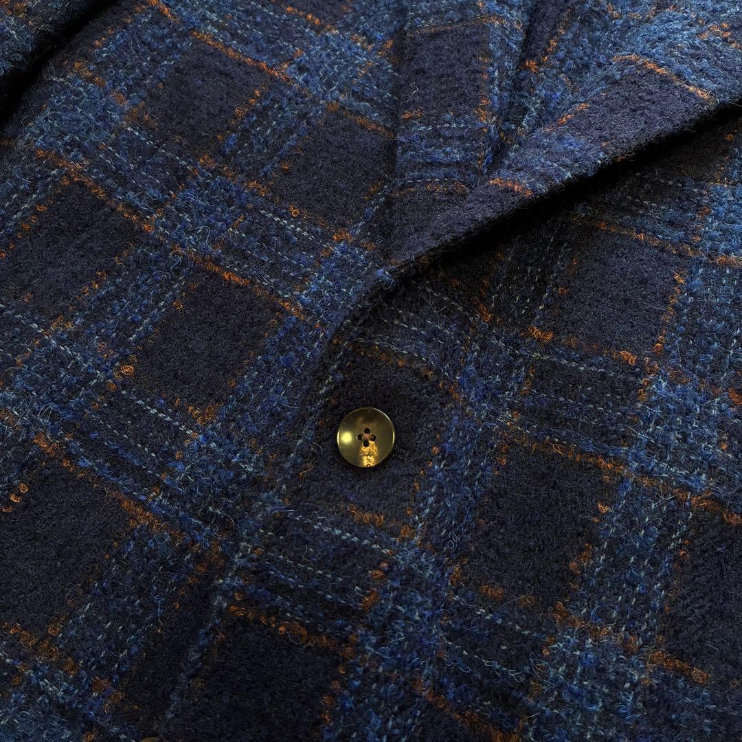 LARDINI テーラードジャケット 大判チェック ツイード 48