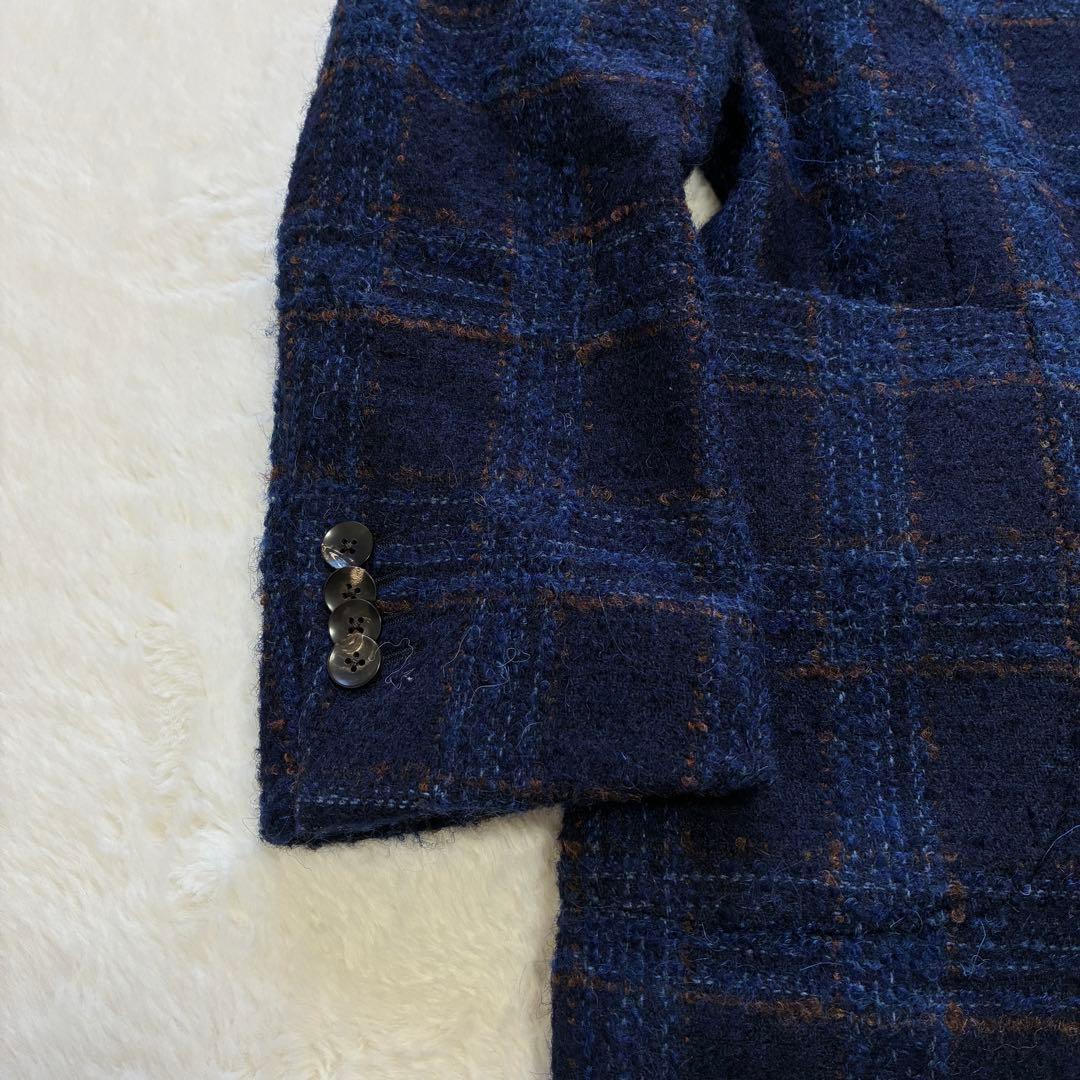 LARDINI テーラードジャケット 大判チェック ツイード 48