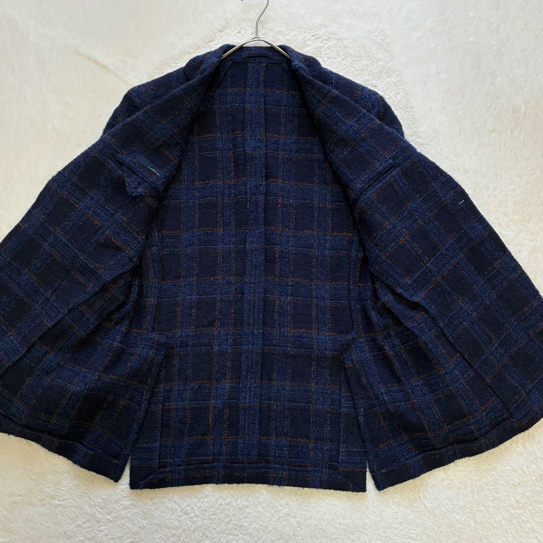 LARDINI テーラードジャケット 大判チェック ツイード 48