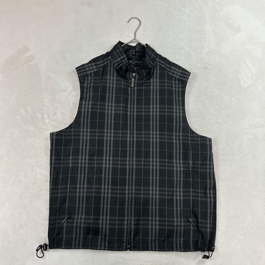 P84 美品 XL バーバリーゴルフ 大きいサイズ ベスト ブラック メンズ