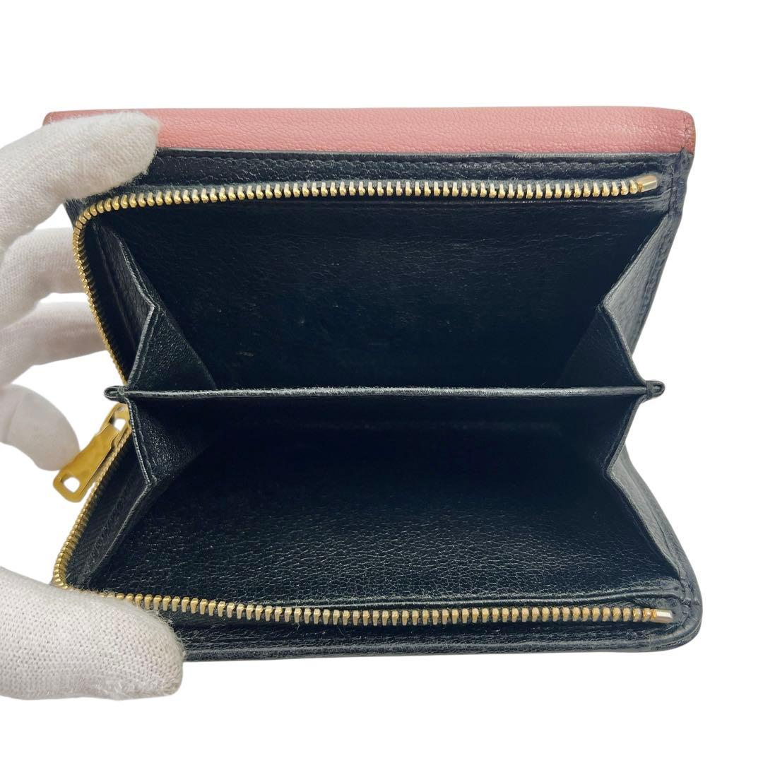 MIUMIU レザー リボン レディース 折り財布 7465