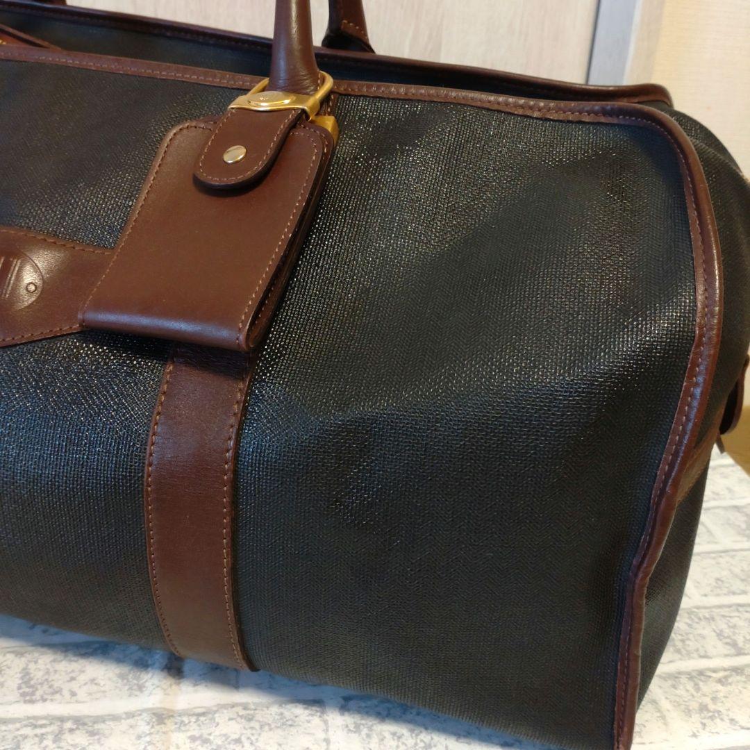 dunhillダンヒル　ボストンバッグ　旅行バッグ　ブラック　ブラウン　レザー