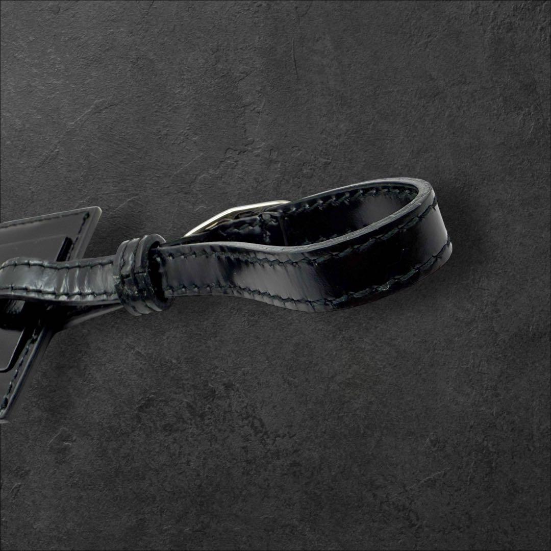 グッチ GUCCI ラゲージタグ ブランドロゴ 名札 ミラー仕様 ブラック