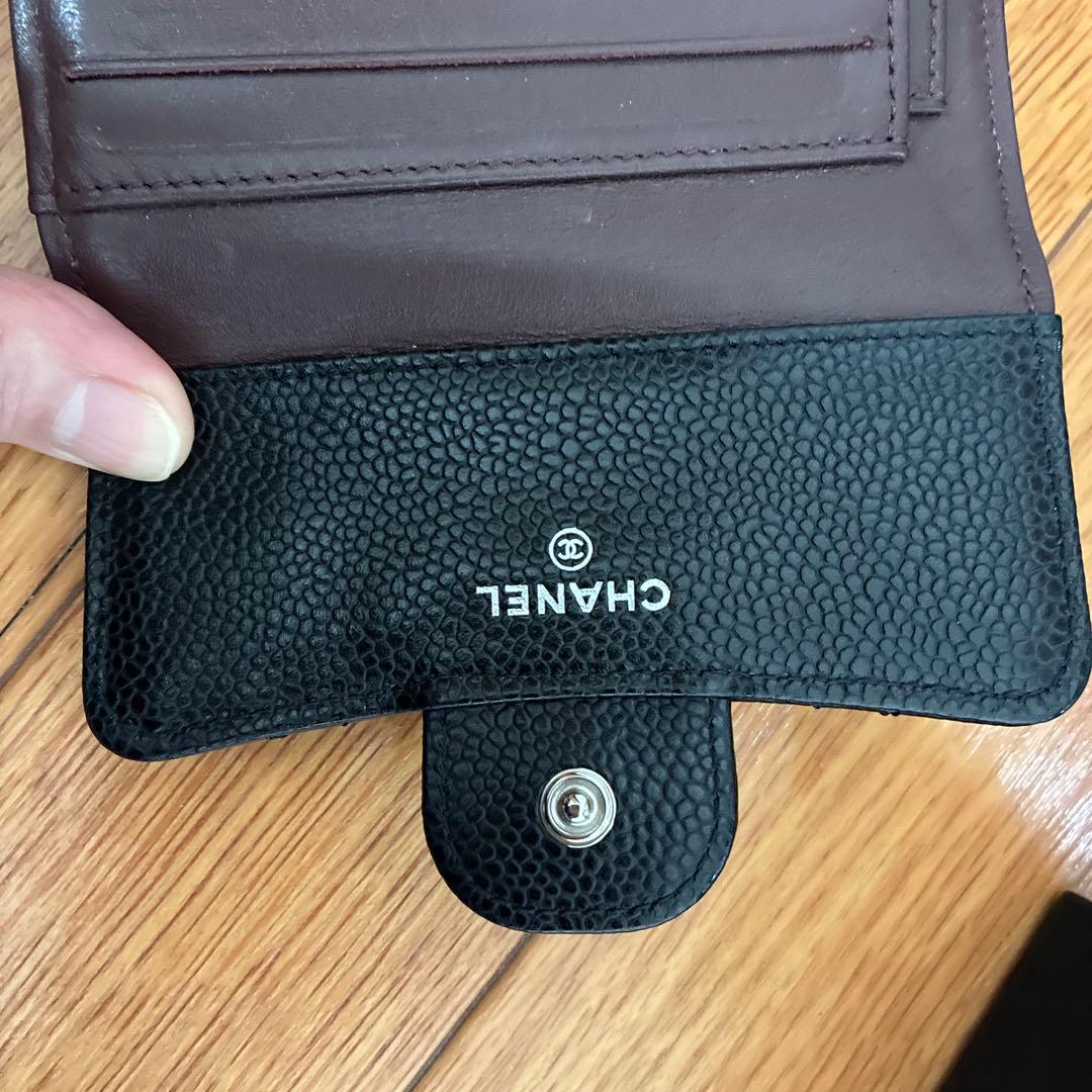 CHANEL ブラック 三つ折り財布