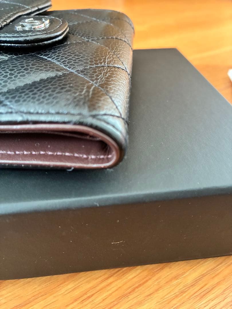 CHANEL ブラック 三つ折り財布