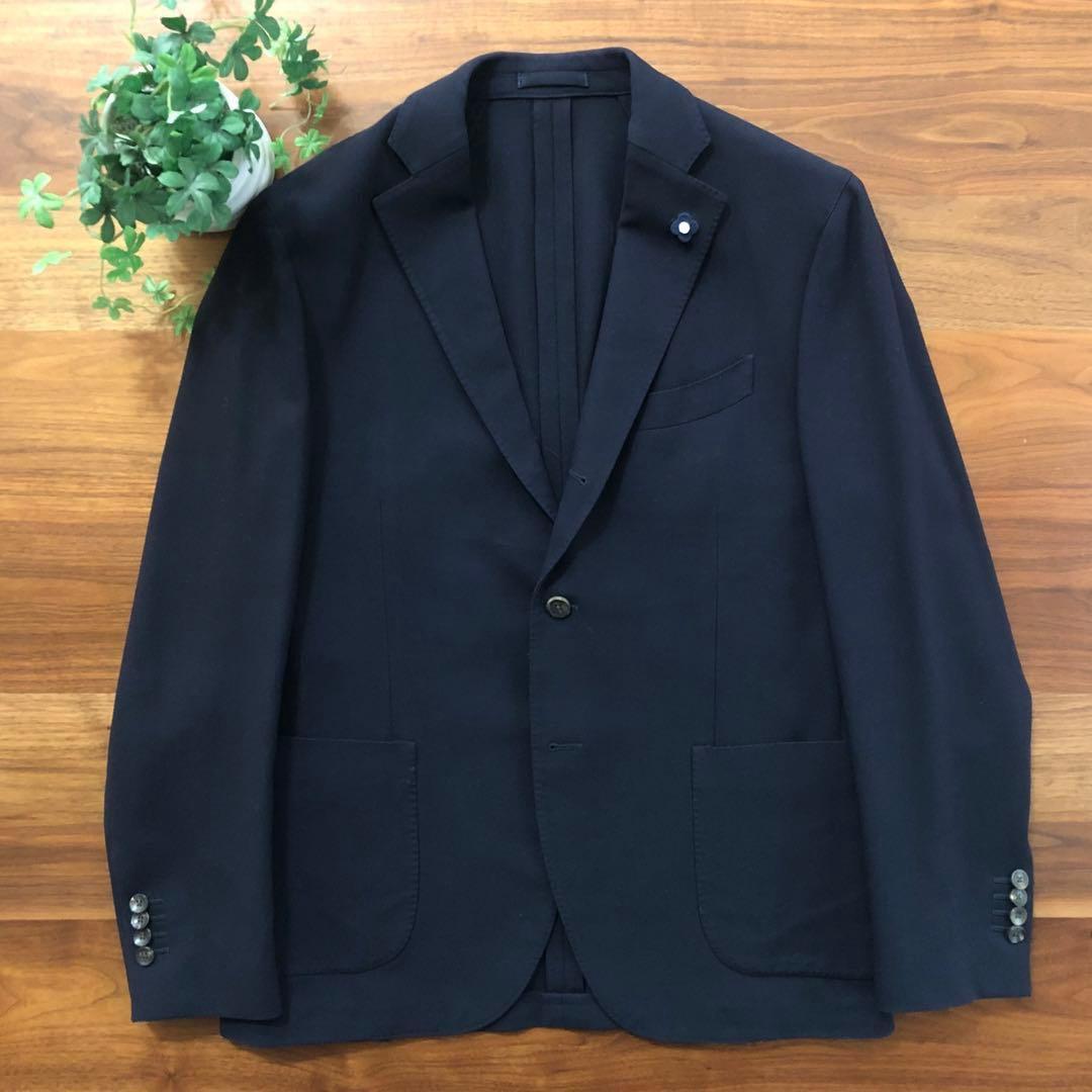 【美品】LARDINIラルディーニネイビーホップサックジャケット52