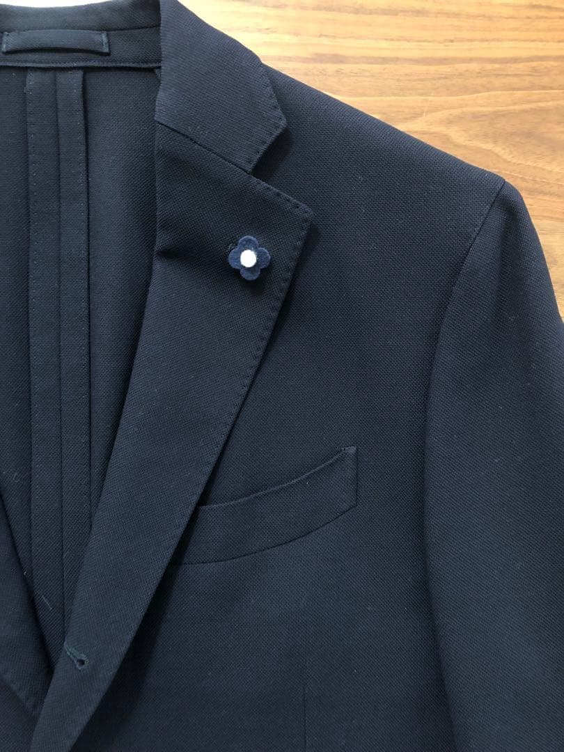 【美品】LARDINIラルディーニネイビーホップサックジャケット52
