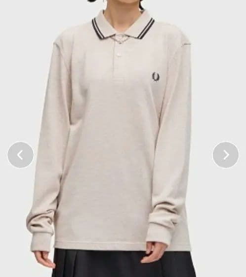 Fred Perry ベージュ 長袖ポロシャツ