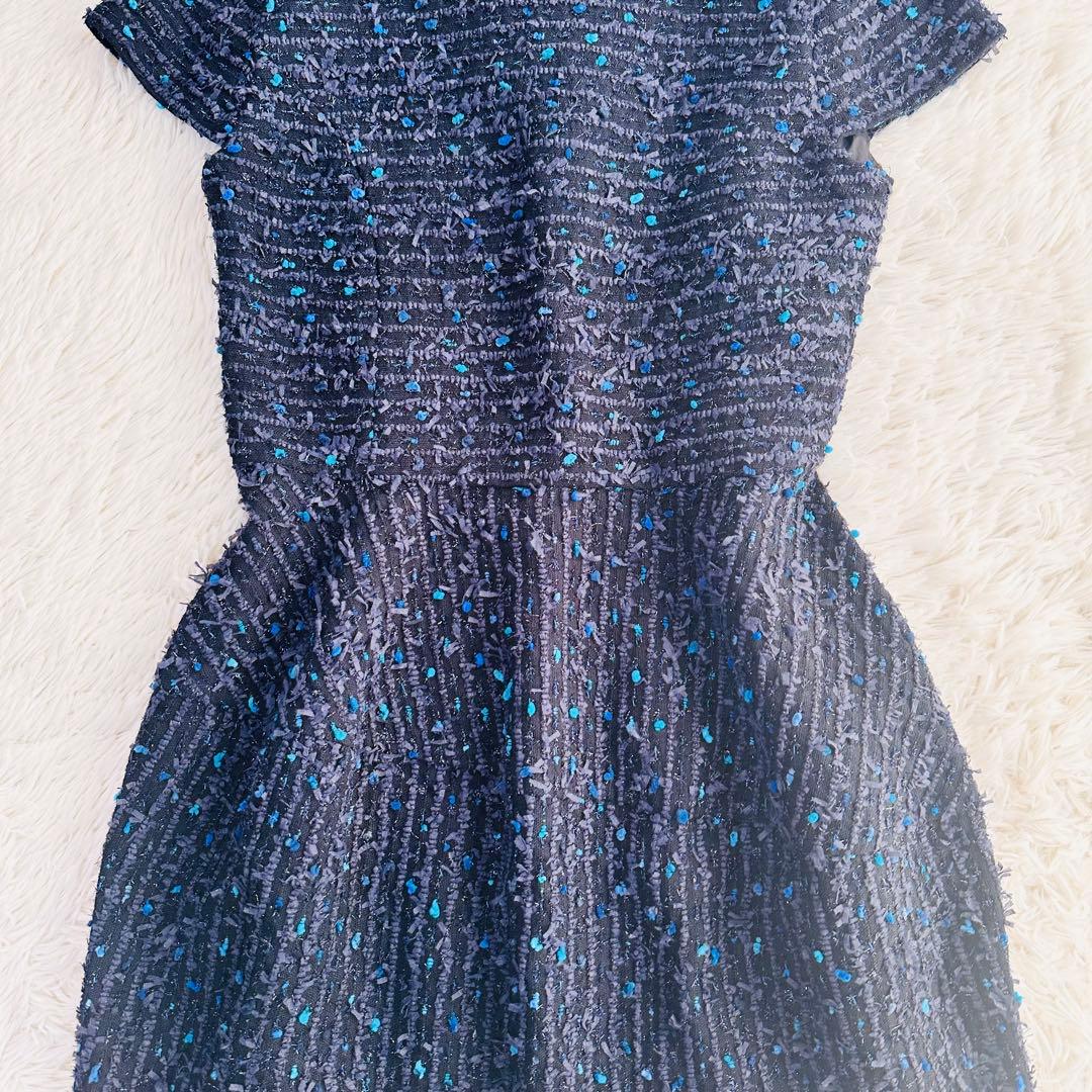YOKO CHAN ミックスツイード バルーンドレス ワンピース オケージョンL