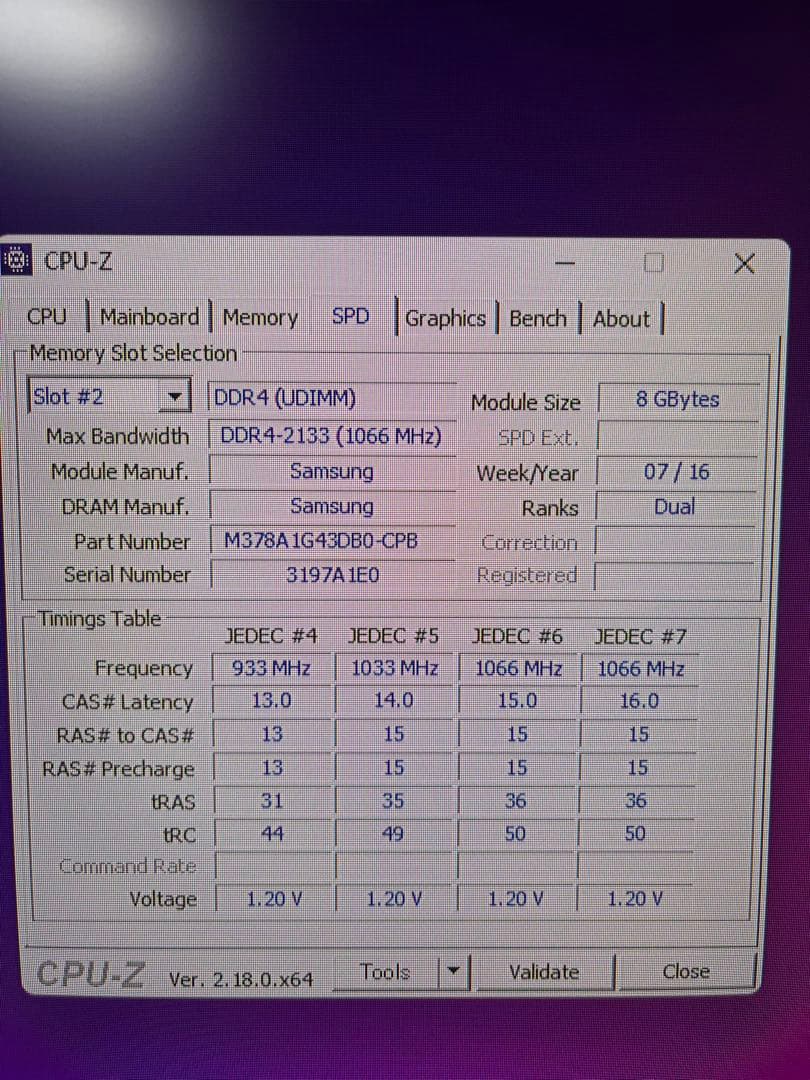 Samsung DDR4 16GB(8GB×2)メモリ 2枚組