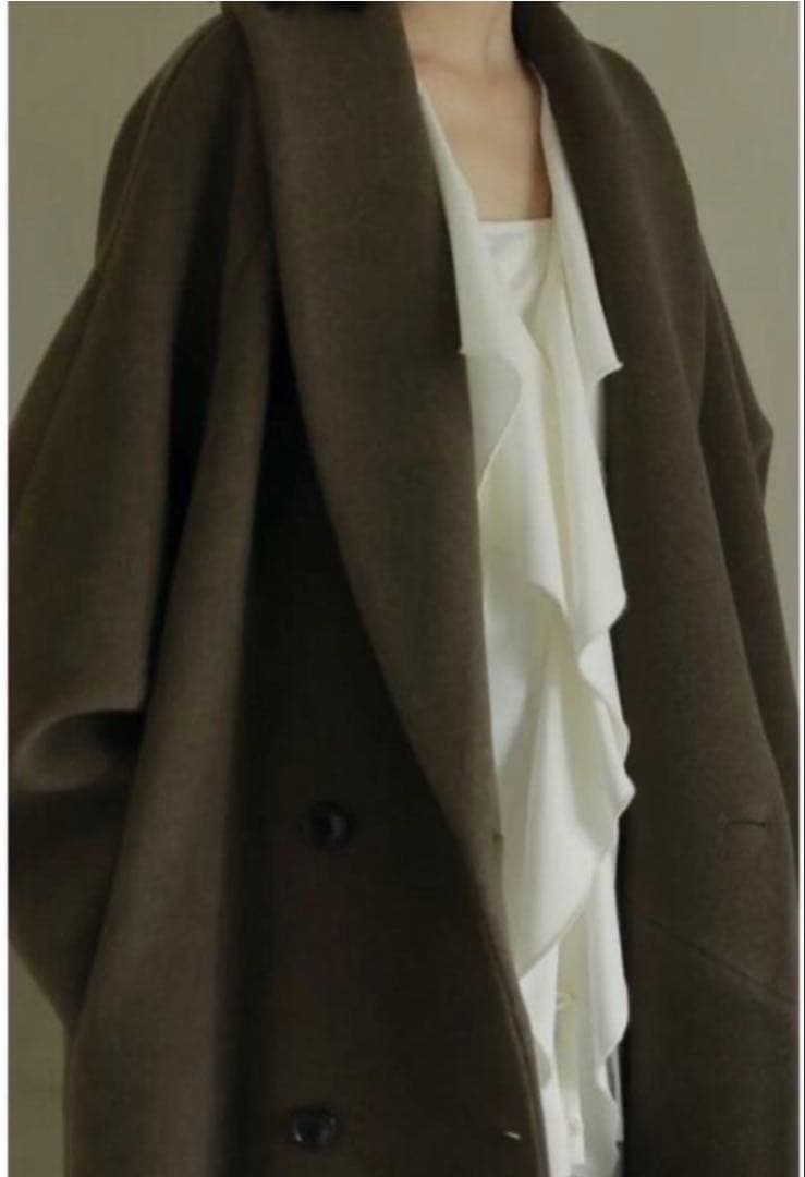 ジャケット・アウター louren big shawl collar double coat
