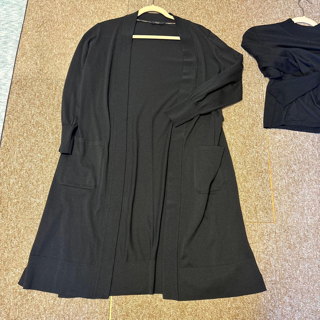 DAKS ロングカーディガン44とハイネックニット42の２つセット　　ブラック