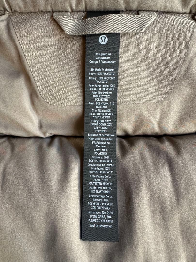 【新古品・美品】lululemon ダウンベスト