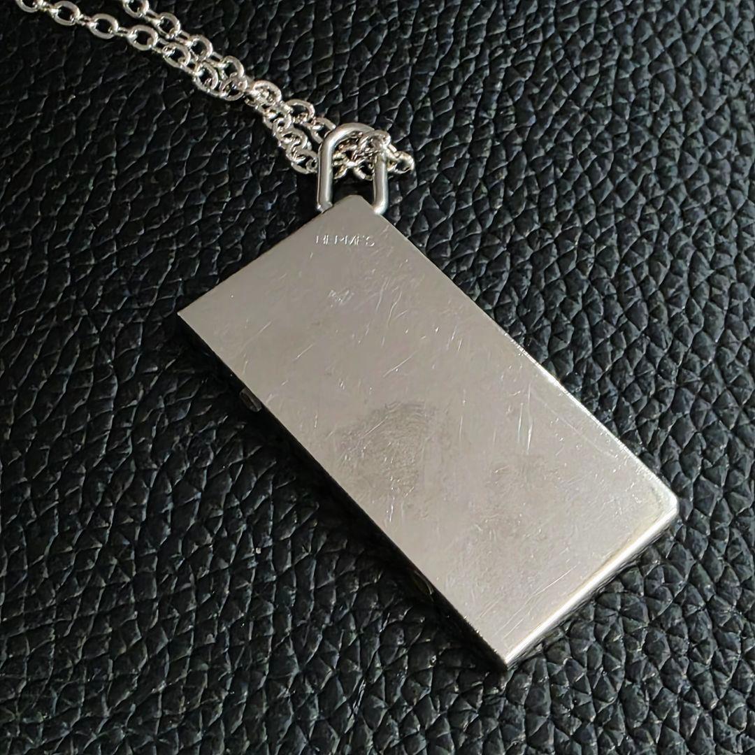 HERMES エルメス ネックレス シンボルプレート 希少 メンズ シルバー
