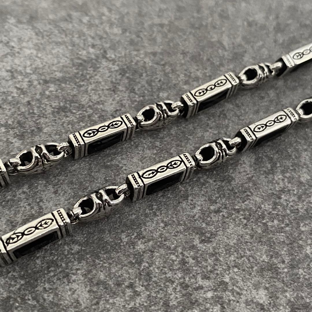 メキシカンジュエリー シルバー925 オニキス調 ネックレス ブラック 2way